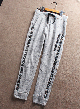 瑕疵E544-G1童装134-170码欧美单儿童毛圈长裤纯棉运动裤春秋外贸