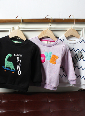 瑕疵J742-C3童装90-135码 欧美儿童薄绒卫衣春秋打底衫男女童外贸