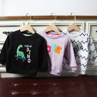 瑕疵J742-C3童装90-135码 欧美儿童薄绒卫衣春秋打底衫男女童外贸