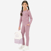 128 164码 欧美儿童速干运动长袖 H863童装 T恤长裤 女童春秋外贸