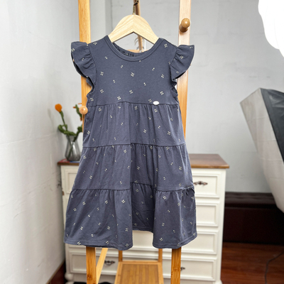 日系儿童纯棉连衣裙女童小飞袖