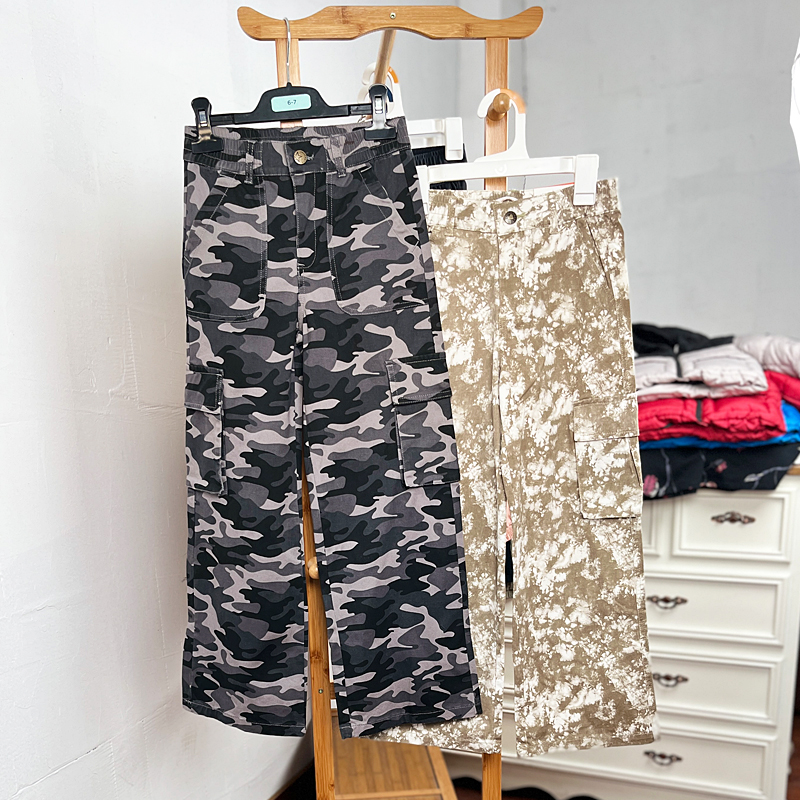 儿童纯棉长裤男女童多袋工装裤