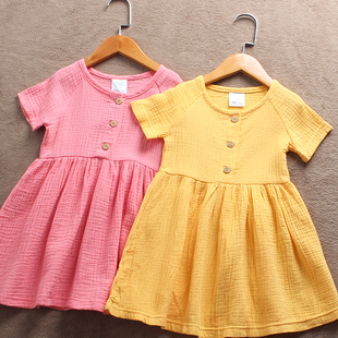 G2童装 纯棉连衣裙短袖 欧美儿童夏季 裙女童外贸 115码 瑕疵F940