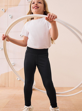 K598-M2 童装110-166码欧美儿童薄绒长裤瑜伽裤女童速干运动外贸