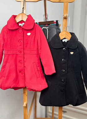 K558-E3 童装 80-150码 国内儿装呢大衣外套女童中长款春秋款可爱