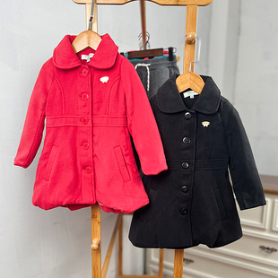 K558-E3 童装 80-150码 国内儿装呢大衣外套女童中长款春秋款可爱
