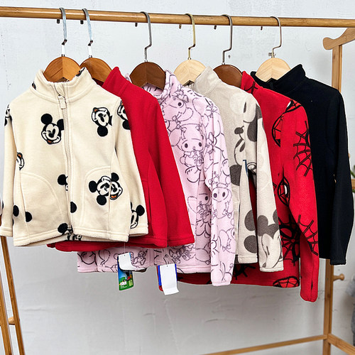 儿童摇粒绒拉链衫男女童校服神器