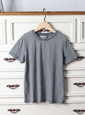 K366-J6童装134-170码欧美单H家纯棉儿童圆领T恤宽松半袖夏季外贸