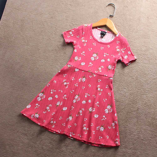 瑕疵外贸纯棉连衣裙夏季短袖裙