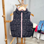 92码 欧美儿童棉背心立领棉马甲女童秋冬卡通外贸 童装 K668