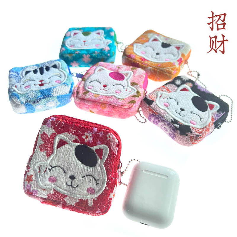 可爱招财猫耳机包零钱禾木爱迷你