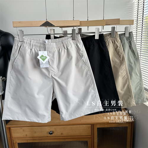户外三防~舒适速干面料~夏季男吸湿透气松紧腰运动休闲五分裤短裤