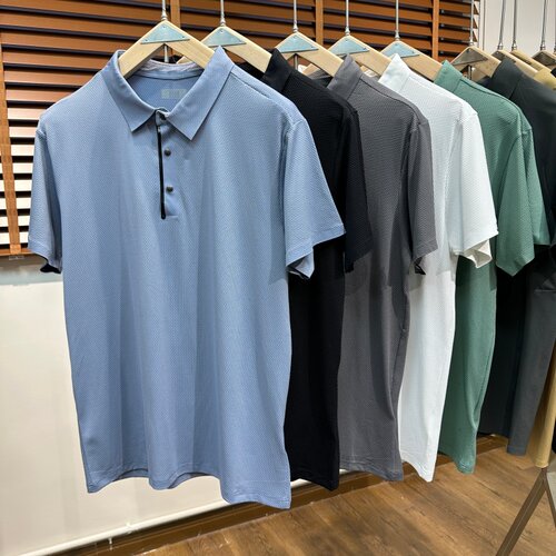 男士菠萝纹防勾丝速干POLO衫