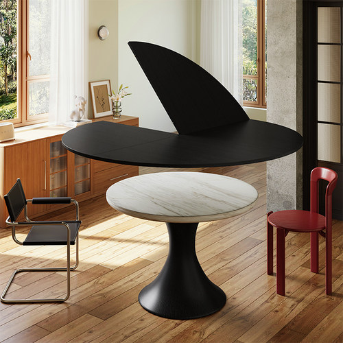 黑色4分折叠圆桌面板10/15人酒店会所家用2米大餐桌圆桌面定制