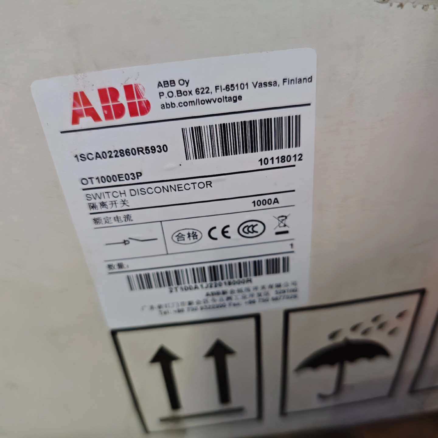 {议价}ABB隔离开关OT1000E03P