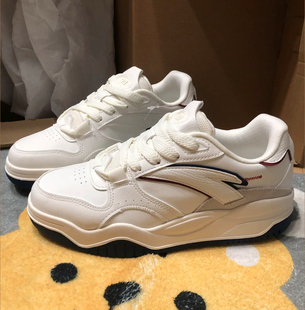 王一博同款 安踏波浪鞋 板鞋 男2024轻便透气运动休闲鞋 912348003