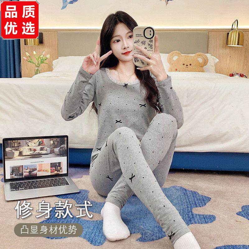 95%棉莱卡秋衣秋裤女士套