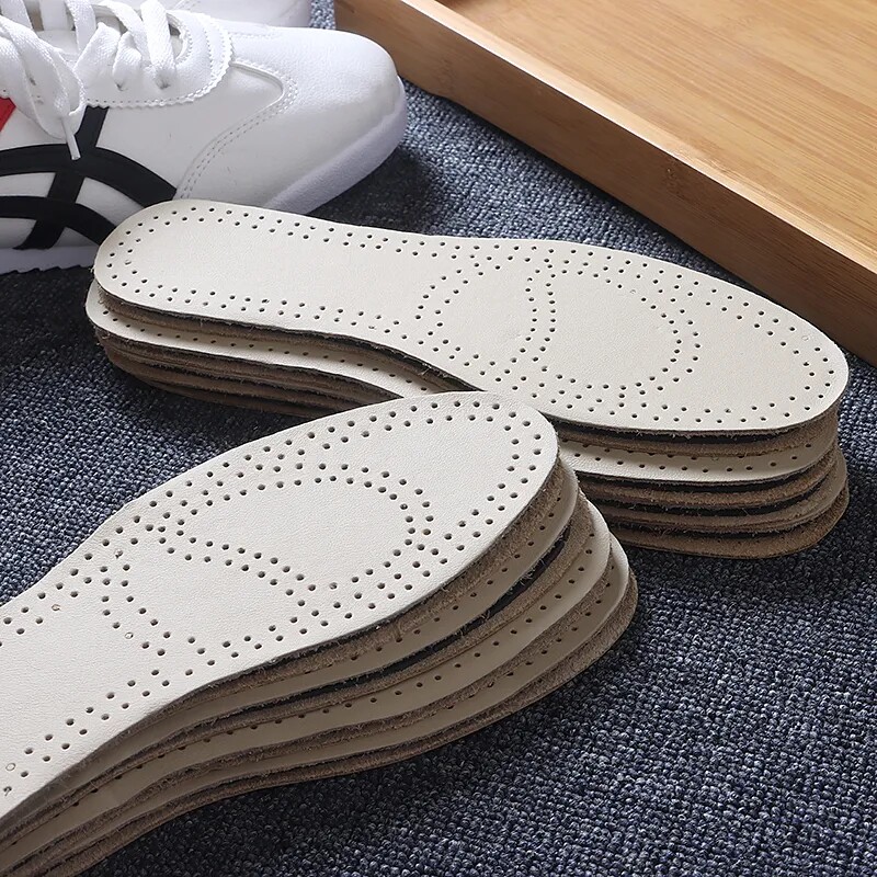 岛国订单 少量到货 头层牛皮 乳胶 透气孔 减震防臭男女真皮鞋垫