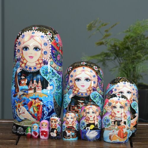 烤漆小10层俄罗斯套娃网红精美玩具实木摆件儿童玩具礼物尔滨旅游