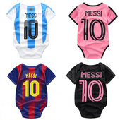 婴幼儿连体包屁衣足球套装 迈阿密梅西球衣新生儿宝宝包屁衣定制