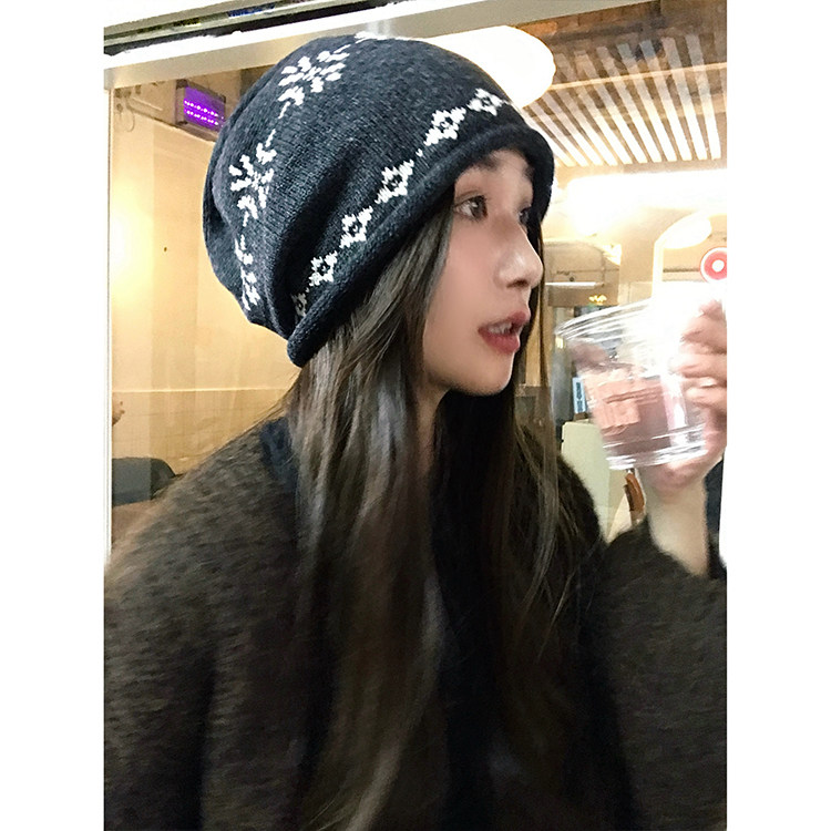 费尔岛复古提花卷边针织冷帽女秋冬保暖护耳显脸小百搭时尚堆堆帽,服饰配件/皮带/帽子/围巾,帽子,淘宝优惠券,粉丝福利购,淘宝优惠卷