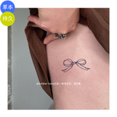 AnOther 草本果汁不反光线条小清新可爱蝴蝶结纹身贴买一送一仿真