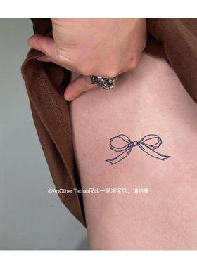 AnOther 草本果汁不反光线条小清新可爱蝴蝶结纹身贴买一送一仿真