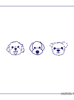 AnOther草本不反光线条可爱潦草小狗迷你纹身贴买一送一防水持久