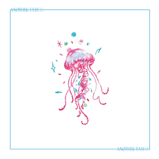 AnOther Tattoo蜡笔手绘海洋粉色水母手臂女纹身贴买一送一防水