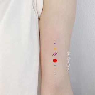 AnOther Tattoo彩色ins星球手臂女贴纸纹身贴买一送一高级防水