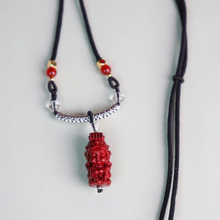 朱砂吊坠湄洲妈祖本命年十二生肖柱原石挂件护身符项链礼物