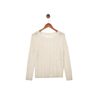 法式SE复古钩针镂空马海毛针织衫