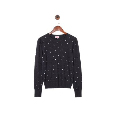 纽约轻奢KS羊毛羊绒贴钻针织衫