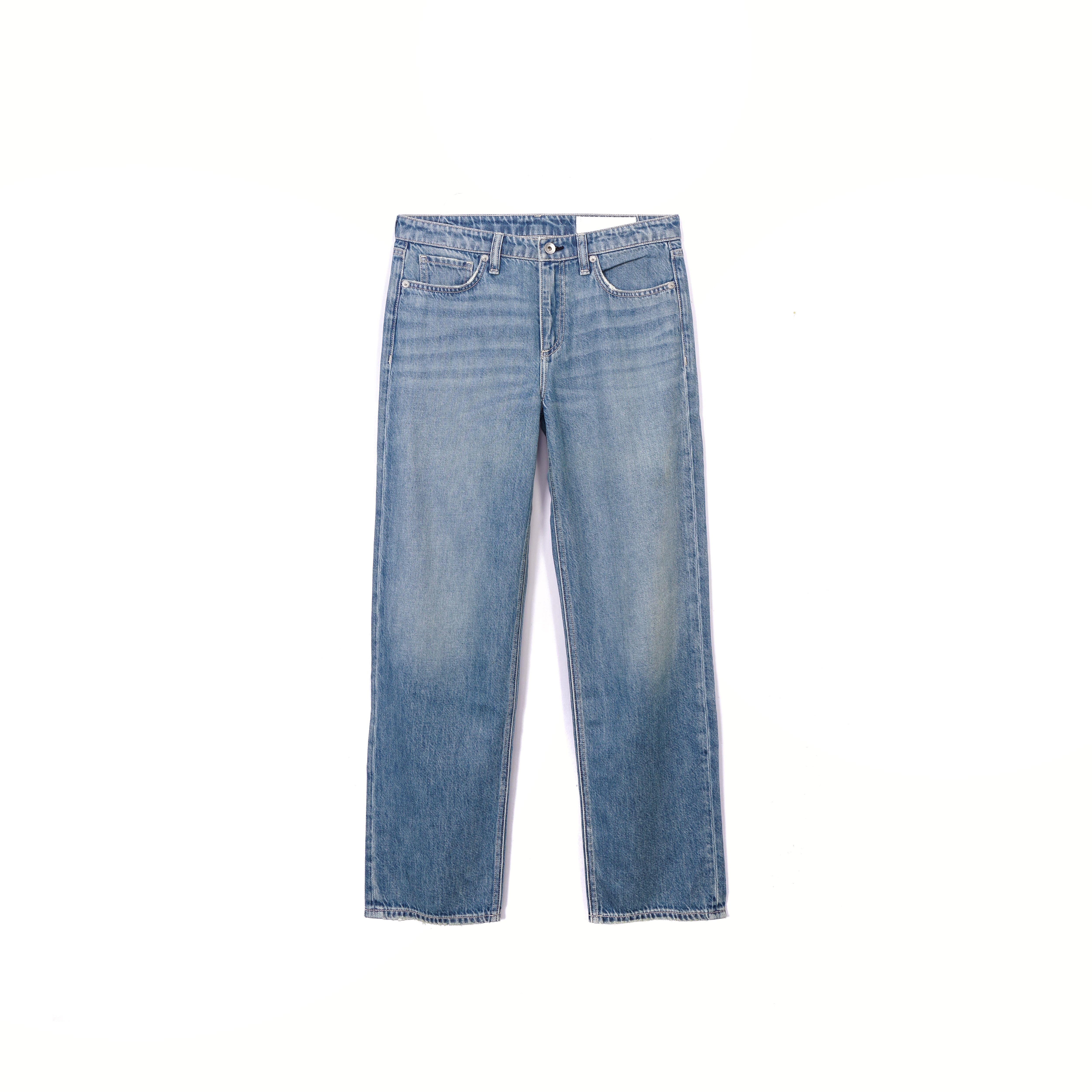 纽约轻奢R&B做旧直筒阔腿牛仔裤