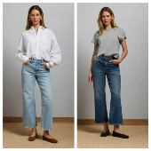 美系AE Crop微喇破洞高腰九分牛仔裤 复古高端线 Bootcut