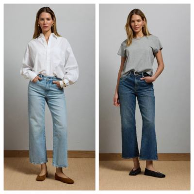 美系AE微喇高腰九分牛仔裤