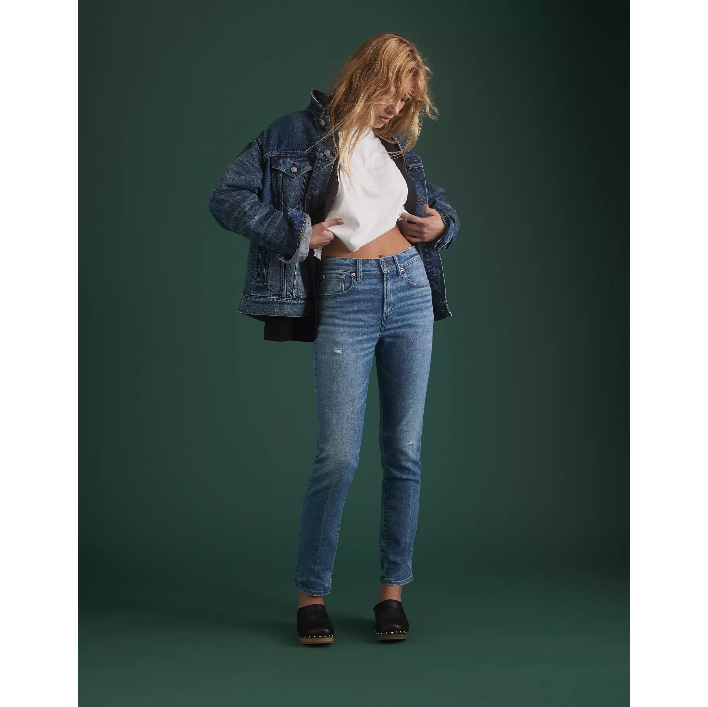 美系AE 复古高端线 女款 SKINNY蓝色高腰弹力修身牛仔裤,女装/女士精品,牛仔裤,淘宝优惠券,粉丝福利购,淘宝优惠卷