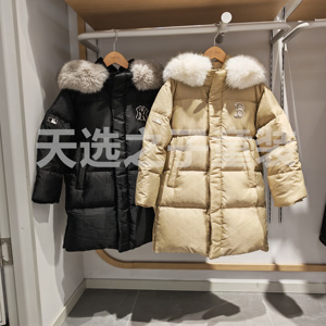 MLB儿童专柜正品男女长款老花保暖连帽羽绒服官方旗舰店7ADJMD446