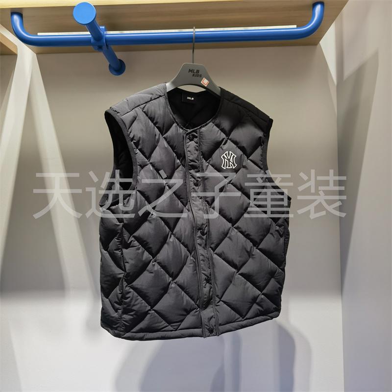 MLB儿童国内专柜秋冬款男女童短款羽绒马甲官方正品7ADVB0446