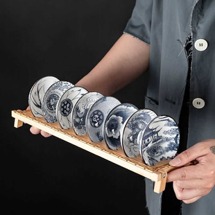 青花瓷茶杯陶瓷功夫小茶杯单杯客人杯茶具茶盏套装茶碗品茗斗笠杯