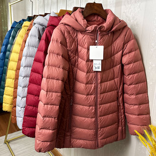 秋冬季新款女士中长款羽绒服可脱卸帽保暖时尚妈妈装休闲百搭外套