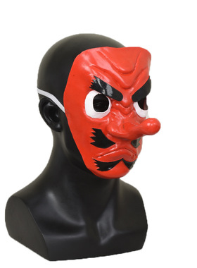 鬼灭之刃武士兔子狐狸头套鳞泷左近次导师鬼杀队半脸天狗面具道具