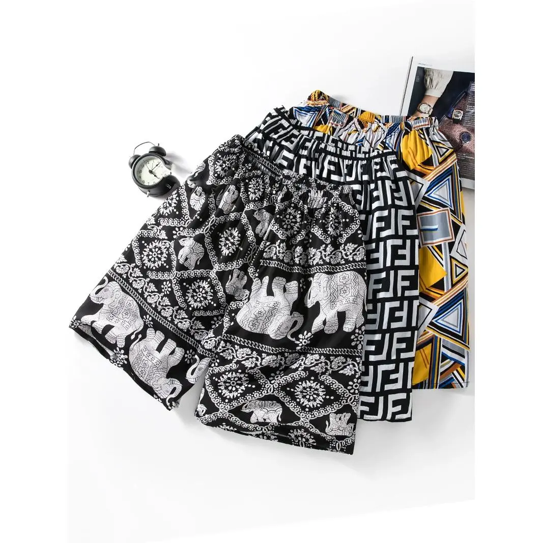 夏季男士棉绸睡裤薄款人造棉短裤