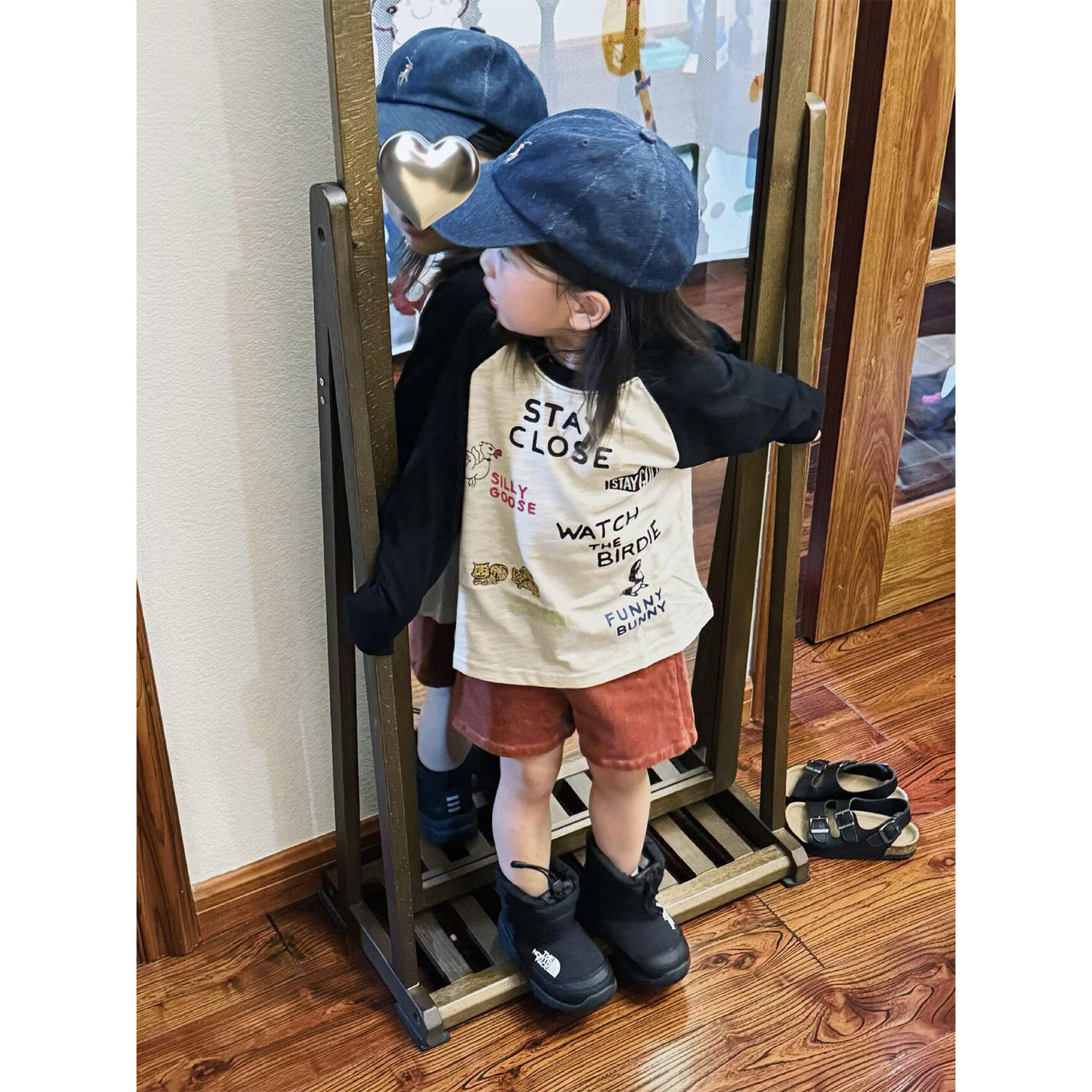 儿童长袖T恤2026新款秋装时髦女童拼色印花套头上衣宝宝薄款衣服