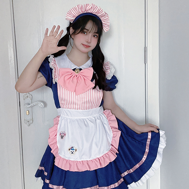 甜心可爱咖啡厅女仆工作制服连衣裙cosplay漫展女佣装演出伪娘装