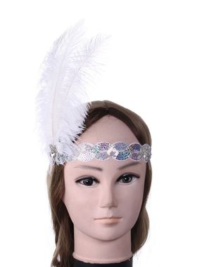 ebay亚马逊热销盖茨比白色羽毛头带 新娘头饰厂家发带