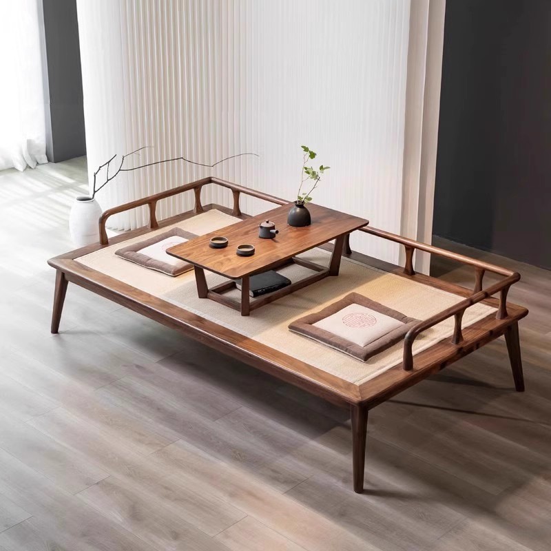 新中式罗汉床北美黑胡桃木罗汉榻