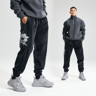 维特客运动休闲宽松卫裤 6632 男秋冬加绒加厚防风保暖健身束脚裤