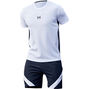 维特客运动套装男夏跑步健身训练宽松透气休闲速干定制球服5254