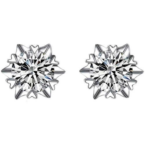 Платиновые золотые серьги, платина 950 пробы, со снежинками, 18 карат, розовое золото